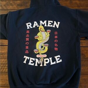 Ramen Temple Black Hoodie for Reptile Enthusiasts